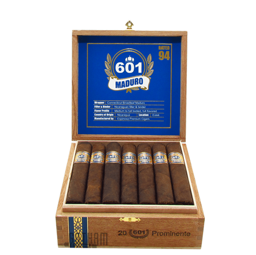 601 Serie Blue Box-Pressed Maduro Prominente (5.5" x 56)