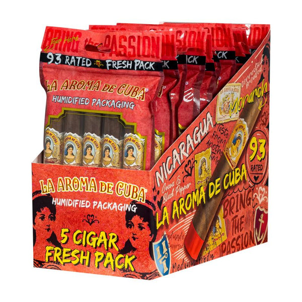 La Aroma de Cuba 92-93 Rated Fresh Pack 5-Cigar Sampler (Red) La Aroma de Cuba 92-93 Rated Fresh Pack 5-Cigar Sampler (Red)